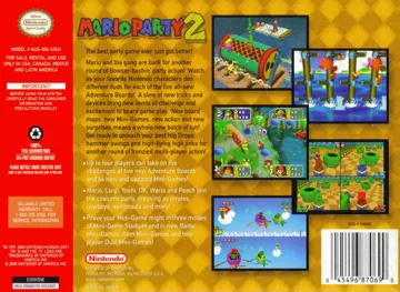 Mario Party 2 (USA) (Wii Virtual Console) box cover back